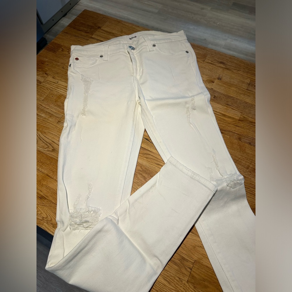Hudson Distressed White Skinny